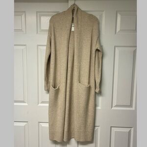 NWT Sweater Coat Old Navy, Duster styling/Open Long Cardi, Cream, Medium